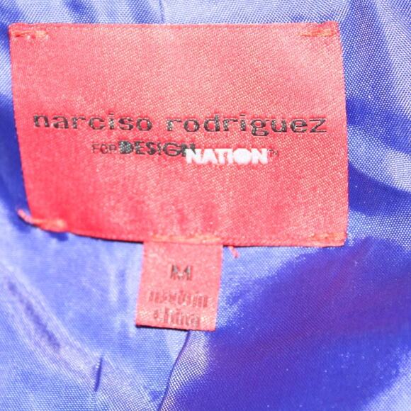 Narciso Rodriguez x Design Nation Cobalt Wrap Coat Wool Blend Medium - Picture 4 of 5